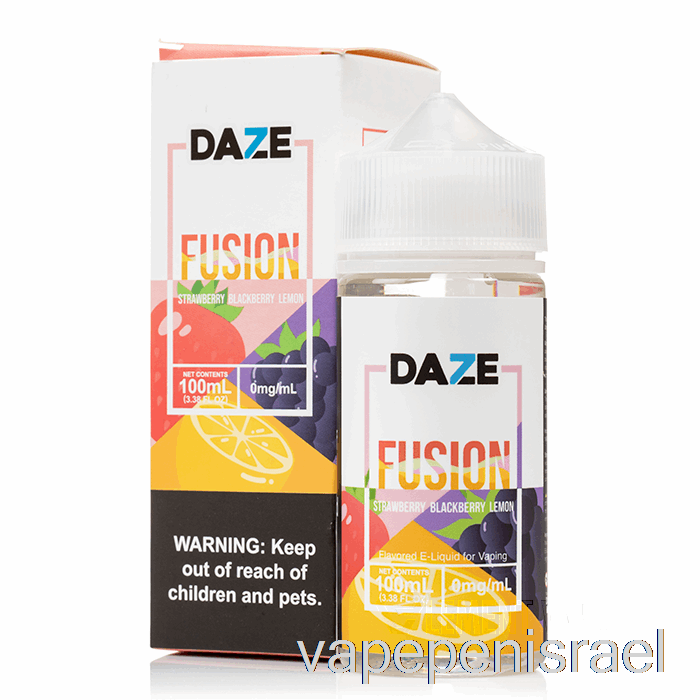 חד פעמי Vape Israel תות אוכמניות לימון - 7 Daze Fusion - 100 מ"ל 0 מ"ג